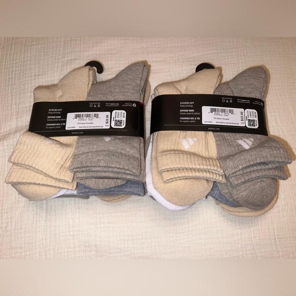 Adidas Women’s Cushioned Crew Socks – Neutral 6-Pair Packs – Bundle of 2 | NWT - Picture 4 of 4